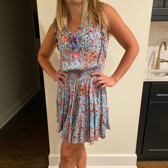 Poupette St. Barth Clara Tiered Tie Neck Dress - Picture 10 of 11